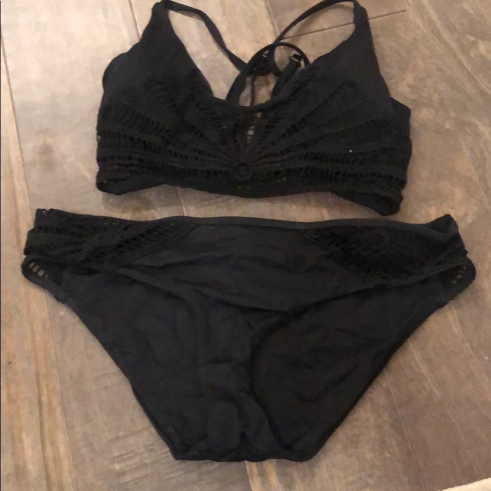 Becca black crochet bikini
